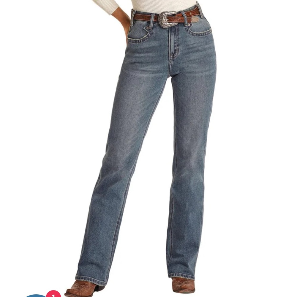 ROCK&ROLL DENIM HIGH RISE BOOT CUT STRAIGHT JEANS 27x36